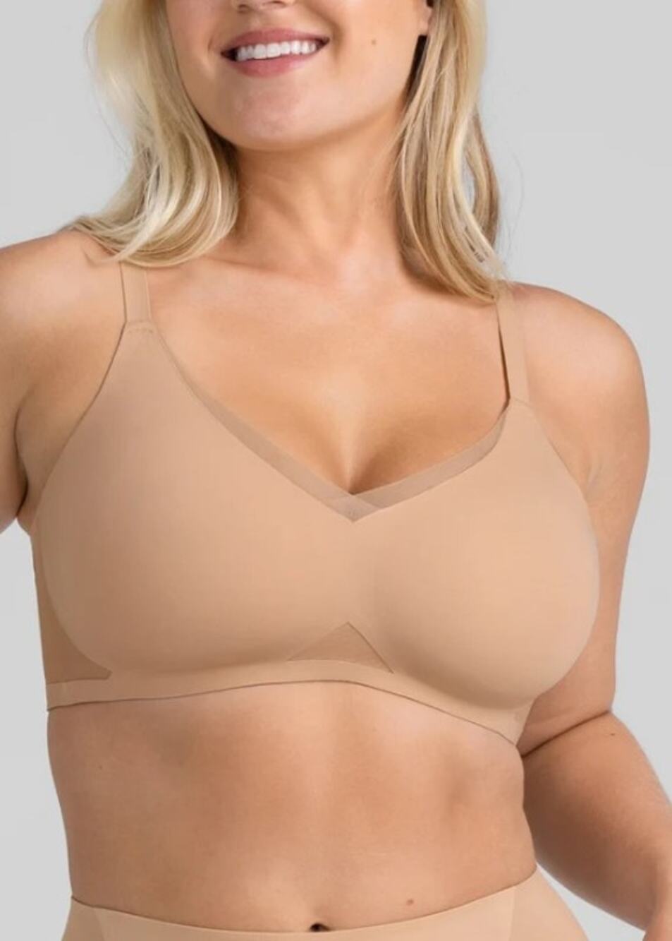Honeylove Wirefree CrossOver Bra, LWBR0304, Sand, Size 44C/D